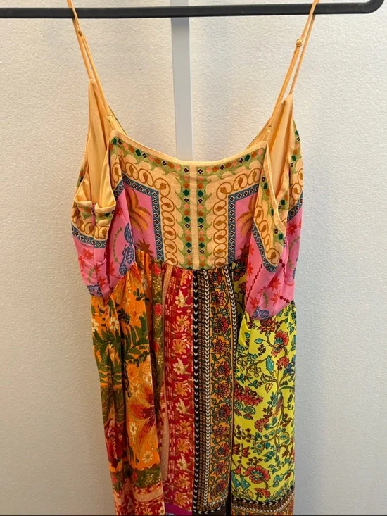NWT Farm Rio Multicolor Mixed Scarves Ecovera Mini Dress SIZE LARGE NEW WITH TAG - Picture 8 of 9